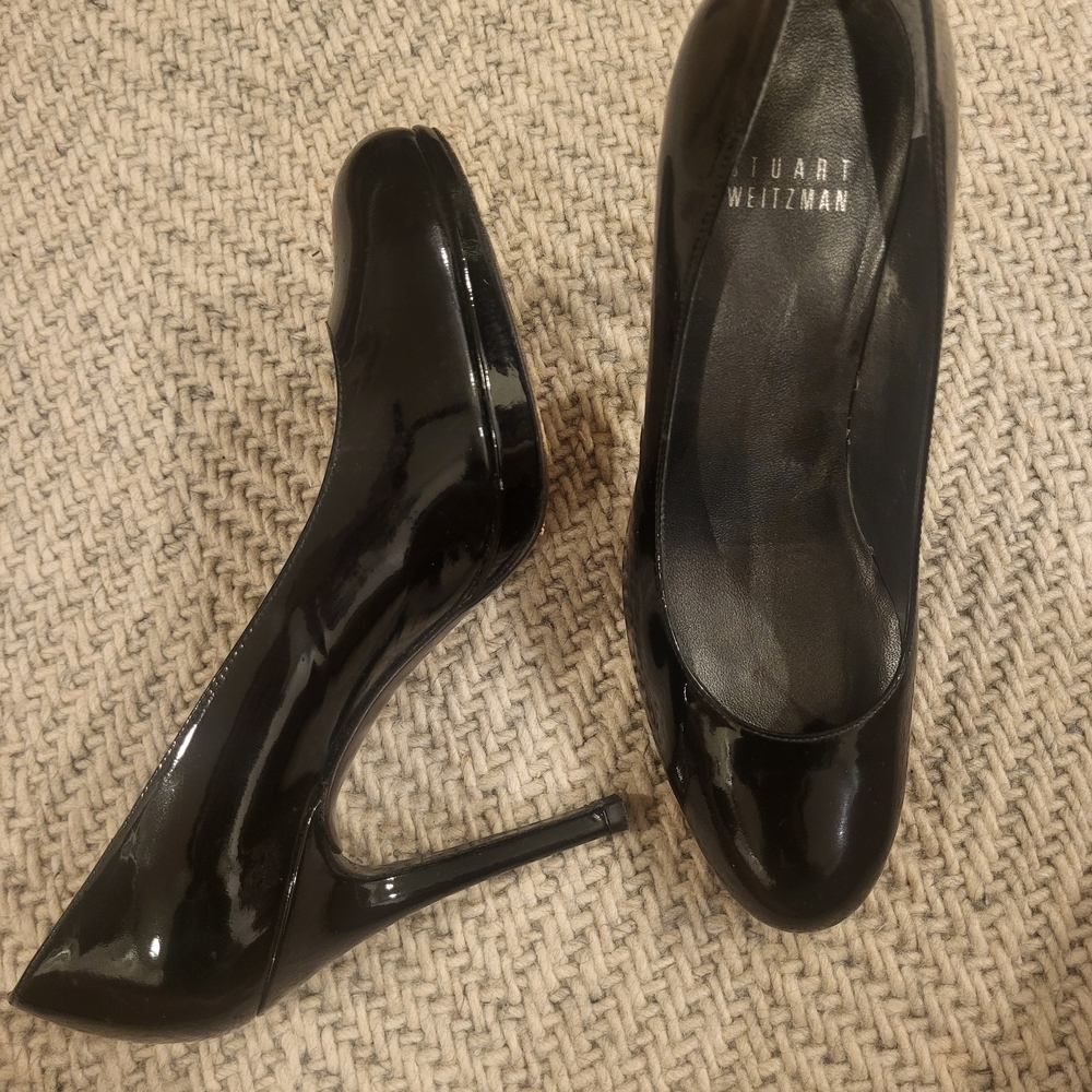 Stuart Weitzman Black Patent Leather Heels